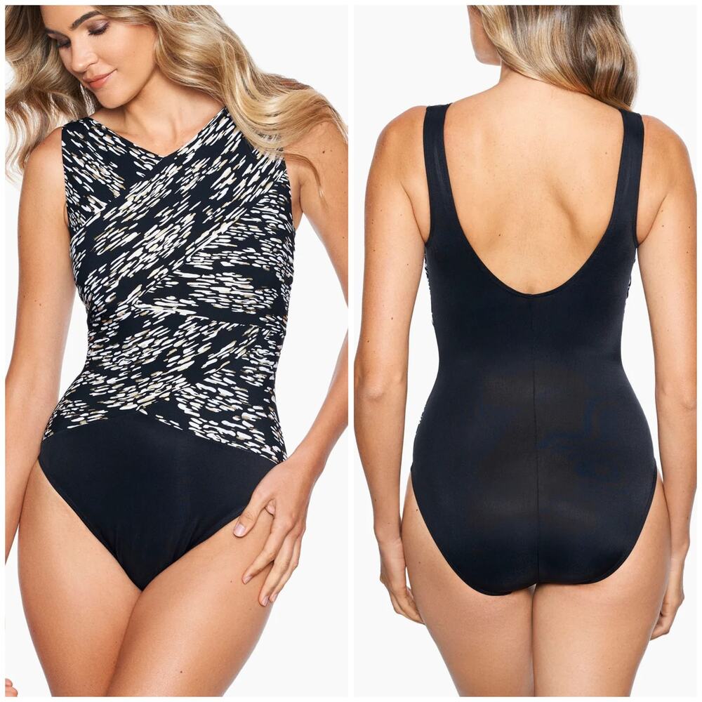 Miraclesuit NWOT Brio One Piece in Zari Swimsuit Size 12 Underwire Bra Slimming